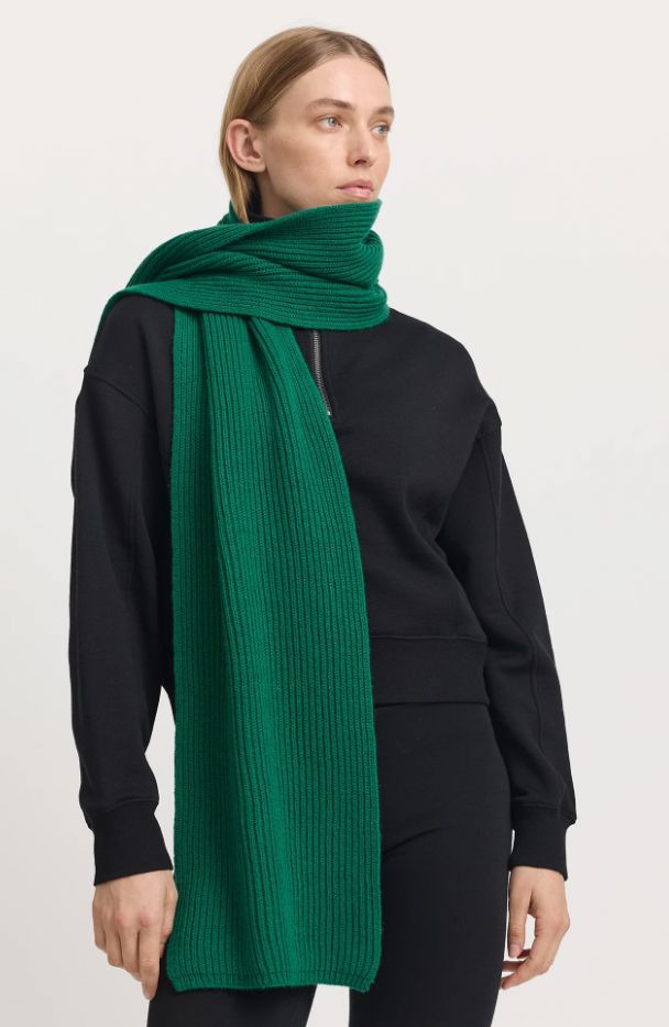 TOORALLIE RIB KNIT SCARF WOOLSTATION - ACCESSORIES TOORALLIE LUSH GREEN 