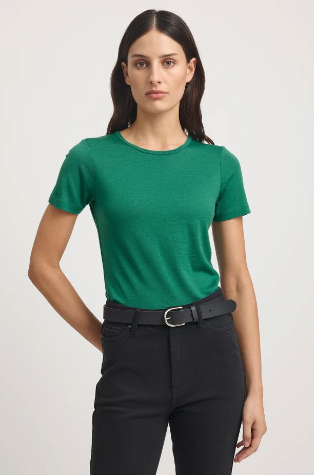 TOORALLIE SHORT SLEEVE MERINO TEE WOOLSTATION - CLOTHING TOORALLIE LUSH GREEN 10 