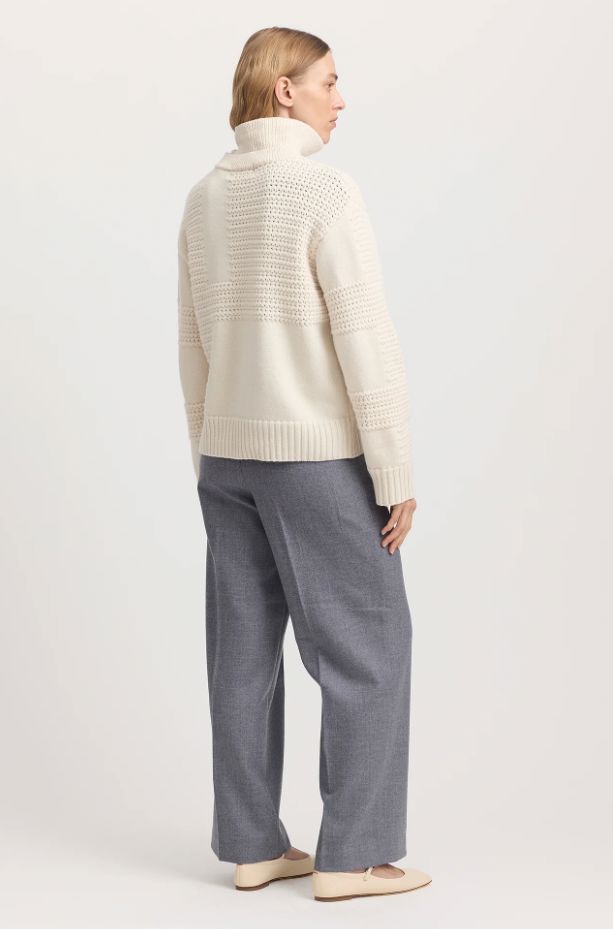 TOORALLIE TEXTURED KNIT FUNNEL NECK JUMPER WOOLSTATION - CLOTHING TOORALLIE 