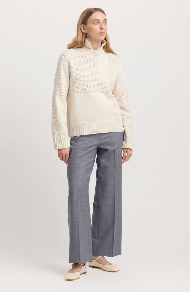 TOORALLIE TEXTURED KNIT FUNNEL NECK JUMPER WOOLSTATION - CLOTHING TOORALLIE 