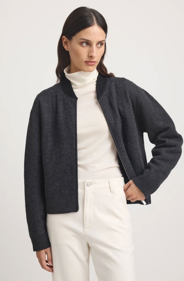 TOORALLIE WOOL BOMBER JACKET WOOLSTATION - CLOTHING TOORALLIE 