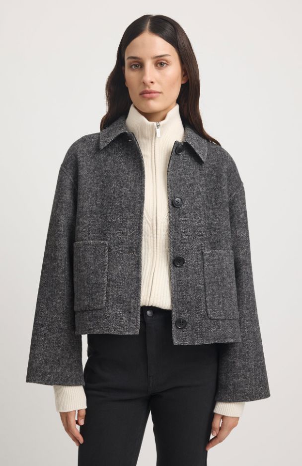 TOORALLIE WOOL JACKET WOOLSTATION - CLOTHING TOORALLIE HERRINGBONE 10 