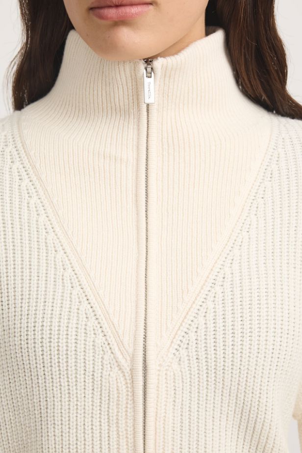 TOORALLIE ZIP THROUGH RIB KNIT CARDIGAN WOOLSTATION - CLOTHING TOORALLIE 