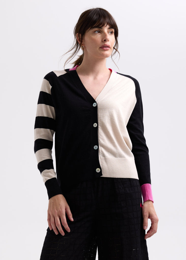 ZAKET AND PLOVER SPLIT CARDIGAN WOOLSTATION - CLOTHING ZAKET AND PLOVER L BLACK 