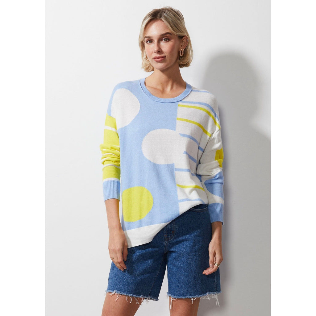 ZAKET AND PLOVER SPOT ON STRIPES JUMPER WOOLSTATION - CLOTHING Williams Woolshed 