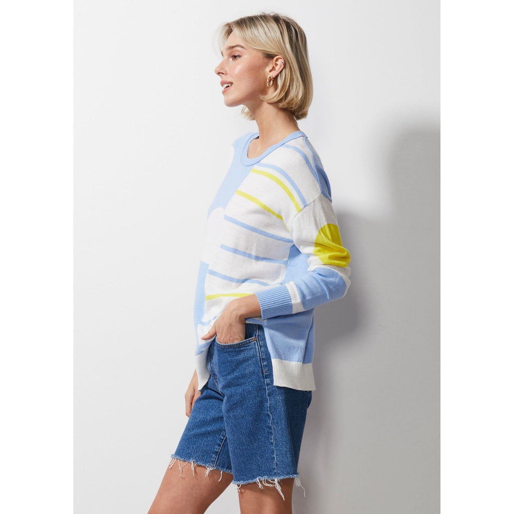 ZAKET AND PLOVER SPOT ON STRIPES JUMPER WOOLSTATION - CLOTHING Williams Woolshed 