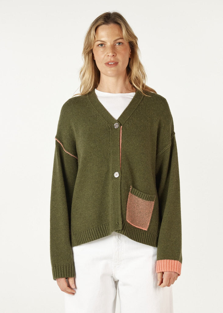 ZAKET & PLOVER BIRDSEYE POCKET CARDIGAN WOOLSTATION - CLOTHING ZAKET AND PLOVER 