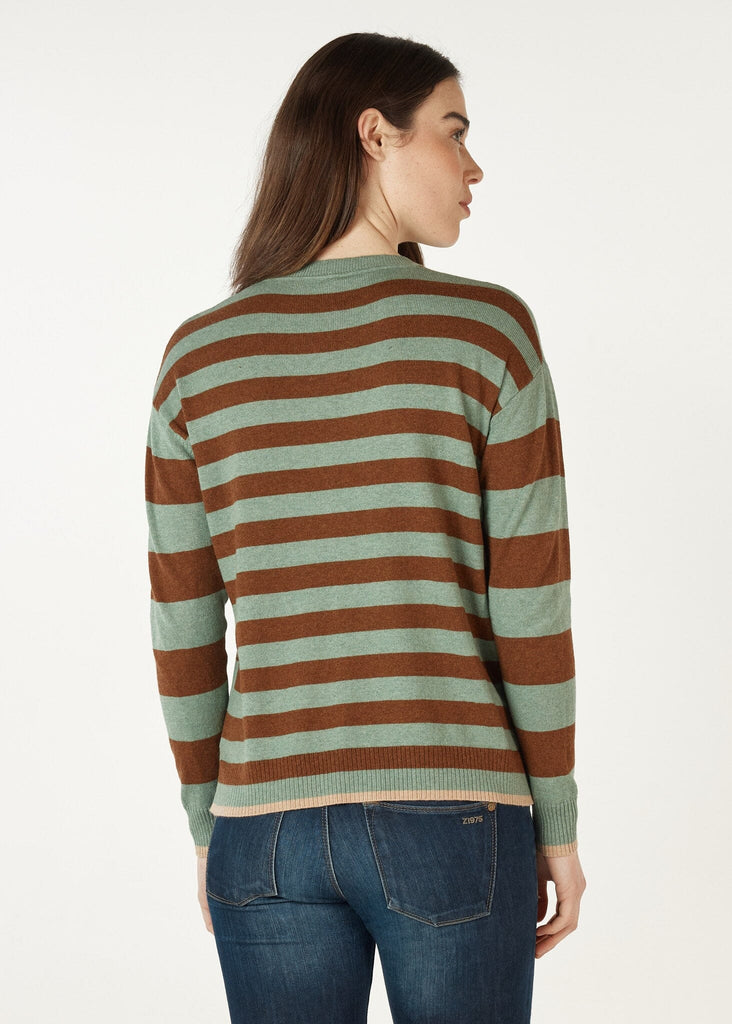 ZAKET & PLOVER BLOCK STRIPE CREW JUMPER WOOLSTATION - CLOTHING ZAKET AND PLOVER 