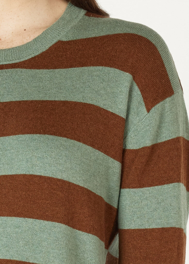 ZAKET & PLOVER BLOCK STRIPE CREW JUMPER WOOLSTATION - CLOTHING ZAKET AND PLOVER 