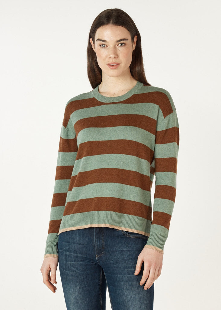 ZAKET & PLOVER BLOCK STRIPE CREW JUMPER WOOLSTATION - CLOTHING ZAKET AND PLOVER 