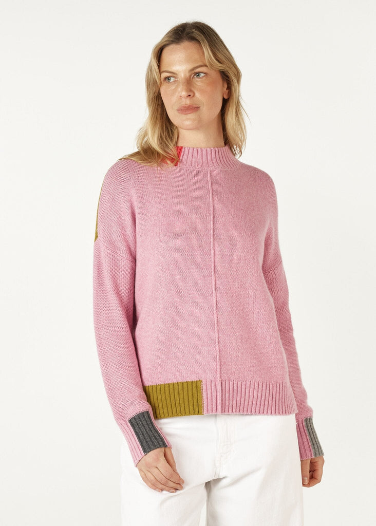 ZAKET & PLOVER COLOUR BLOCK TRIM JUMPER WOOLSTATION - CLOTHING ZAKET AND PLOVER 