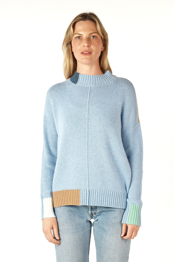 ZAKET & PLOVER COLOUR BLOCK TRIM JUMPER WOOLSTATION - CLOTHING ZAKET AND PLOVER 