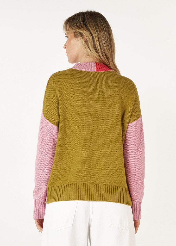 ZAKET & PLOVER COLOUR BLOCK TRIM JUMPER WOOLSTATION - CLOTHING ZAKET AND PLOVER 