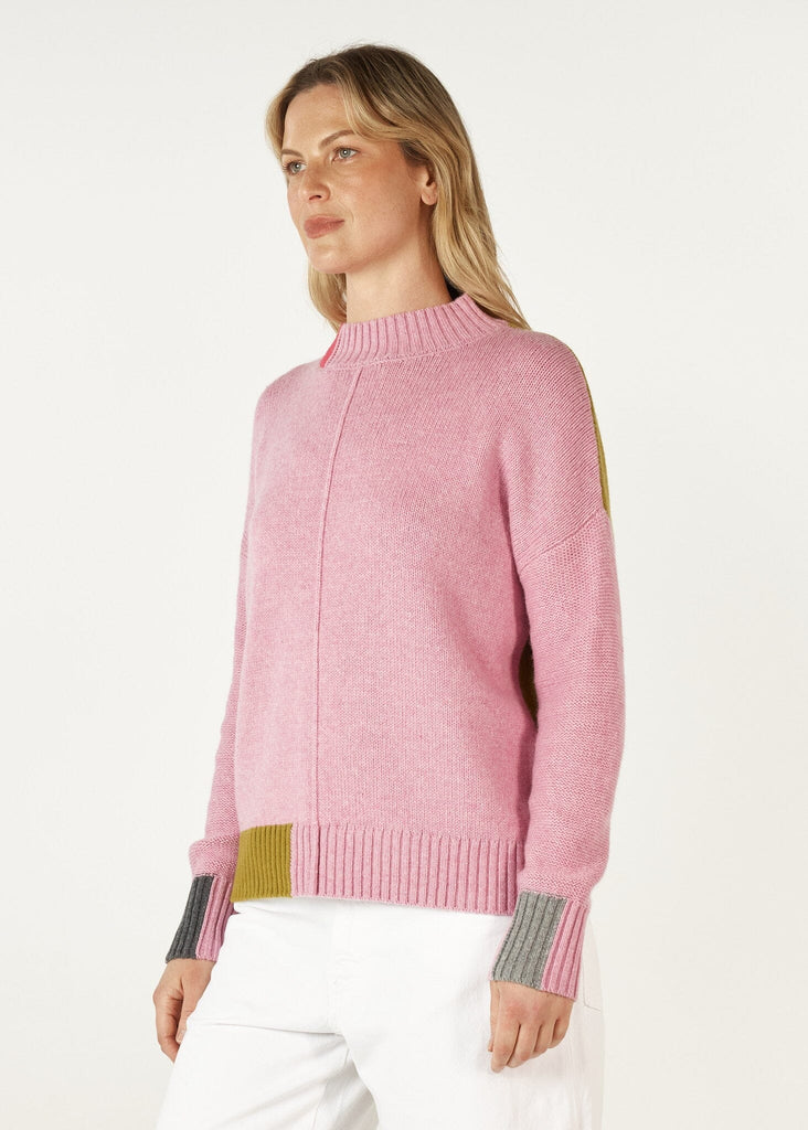 ZAKET & PLOVER COLOUR BLOCK TRIM JUMPER WOOLSTATION - CLOTHING ZAKET AND PLOVER 