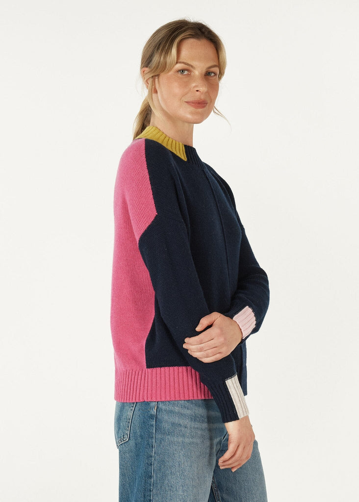 ZAKET & PLOVER COLOUR BLOCK TRIM JUMPER WOOLSTATION - CLOTHING ZAKET AND PLOVER 