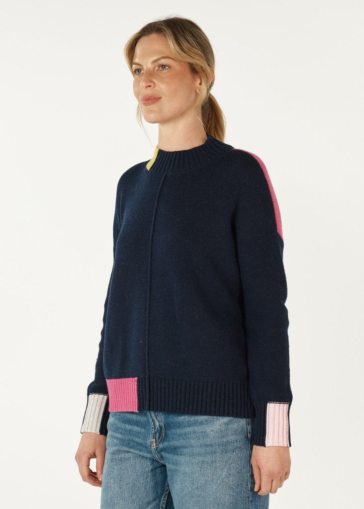 ZAKET & PLOVER COLOUR BLOCK TRIM JUMPER WOOLSTATION - CLOTHING ZAKET AND PLOVER 