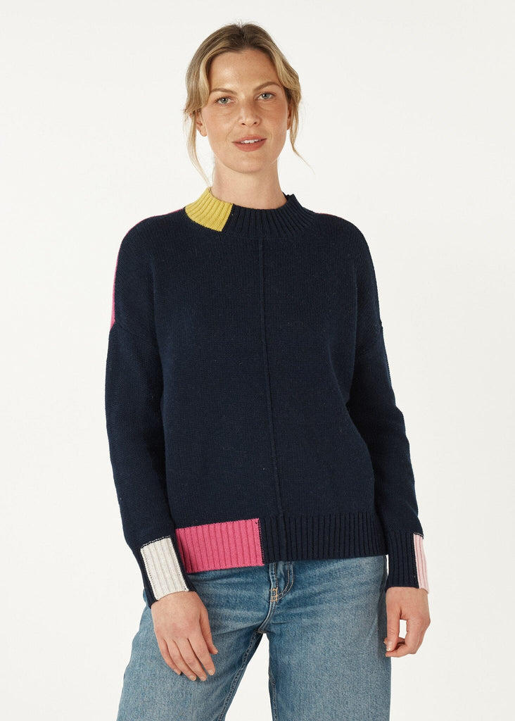 ZAKET & PLOVER COLOUR BLOCK TRIM JUMPER WOOLSTATION - CLOTHING ZAKET AND PLOVER 