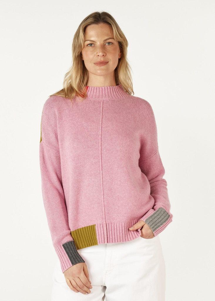 ZAKET & PLOVER COLOUR BLOCK TRIM JUMPER WOOLSTATION - CLOTHING ZAKET AND PLOVER L PARFAIT 