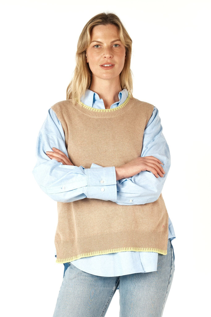 ZAKET & PLOVER ESSENTIAL TWO TONE VEST WOOLSTATION - CLOTHING ZAKET AND PLOVER 