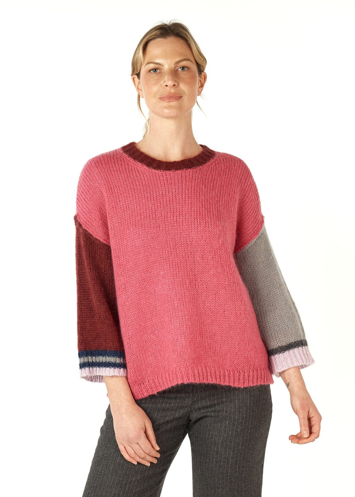 ZAKET & PLOVER MOHAIR COLOR BLOCK JUMPER WOOLSTATION - CLOTHING ZAKET AND PLOVER L ROUGE 