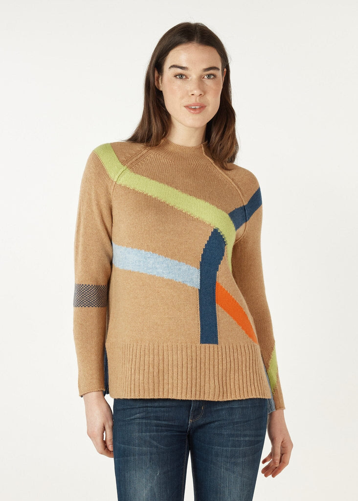 ZAKET & PLOVER ROAD MAP JUMPER WOOLSTATION - CLOTHING ZAKET AND PLOVER L CAMEL 