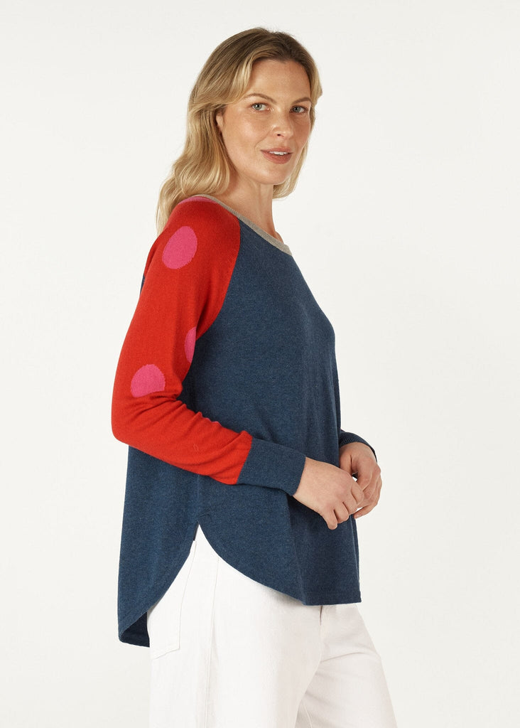 ZAKET & PLOVER SPOT AND STRIPE CREW JUMPER WOOLSTATION - CLOTHING ZAKET AND PLOVER 