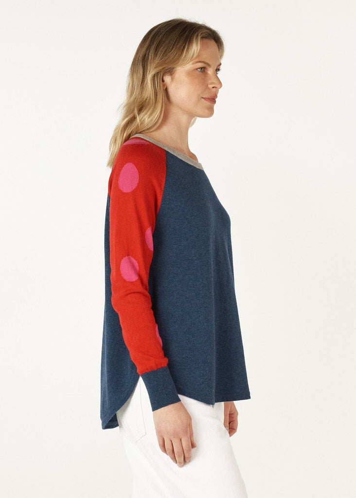 ZAKET & PLOVER SPOT AND STRIPE CREW JUMPER WOOLSTATION - CLOTHING ZAKET AND PLOVER 