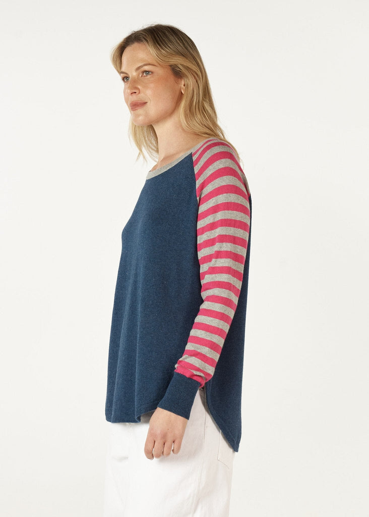 ZAKET & PLOVER SPOT AND STRIPE CREW JUMPER WOOLSTATION - CLOTHING ZAKET AND PLOVER 