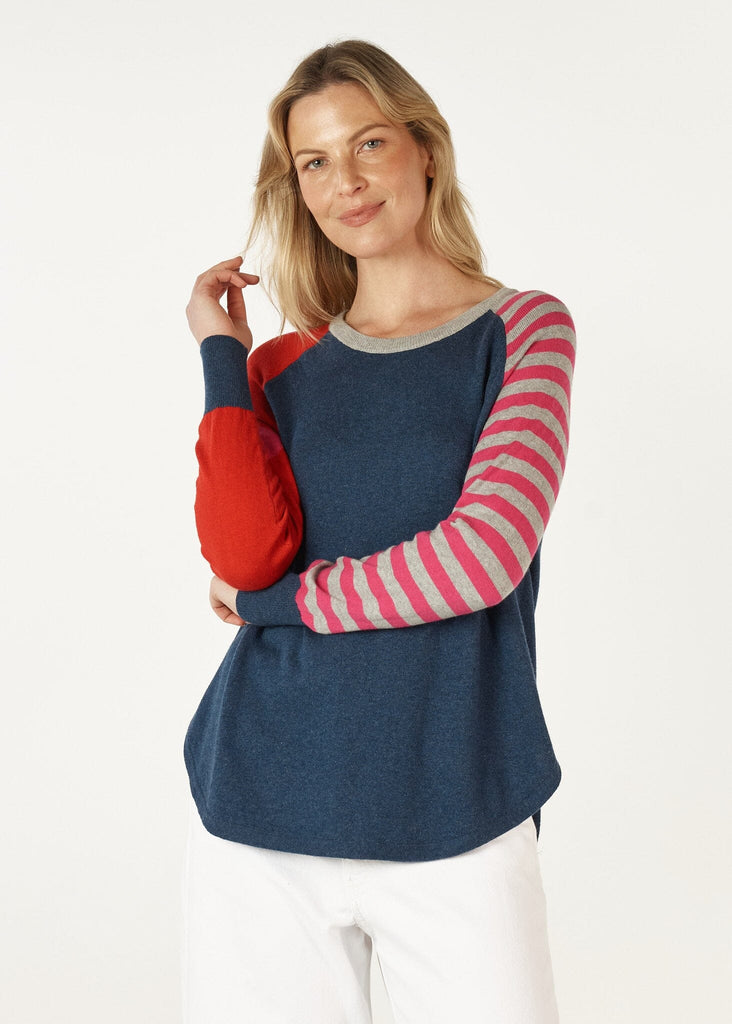 ZAKET & PLOVER SPOT AND STRIPE CREW JUMPER WOOLSTATION - CLOTHING ZAKET AND PLOVER 