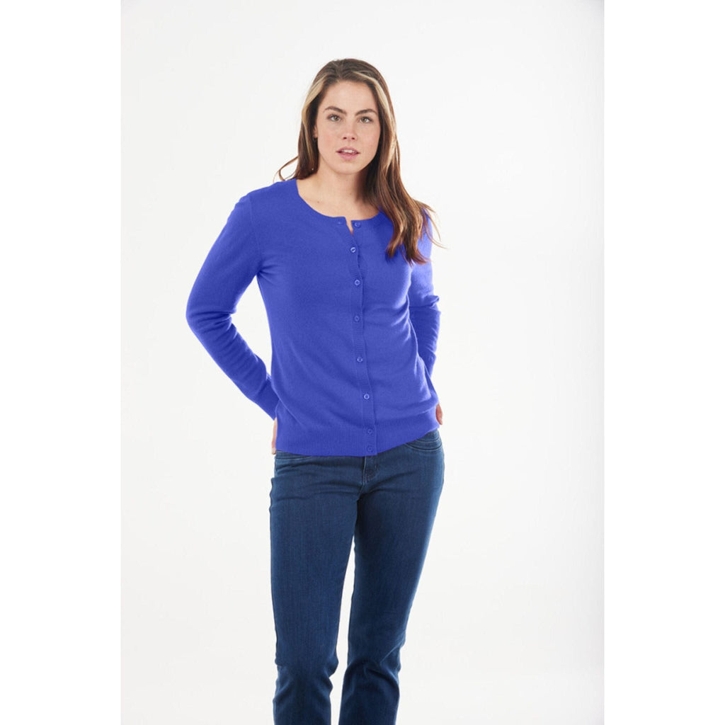 BRIDGE AND LORD BUTTON TO NECK CARDIGAN WOOLSTATION - CLOTHING BRIDGE AND LORD L SAPPHIRE 