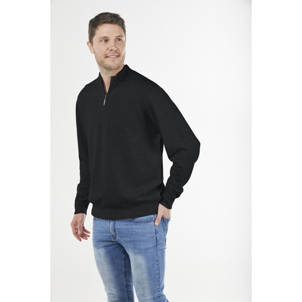 BRIDGE AND LORD ESSENTIAL 1/4 ZIP PULLOVER WOOLSTATION - CLOTHING BRIDGE AND LORD 2XL BLACK 