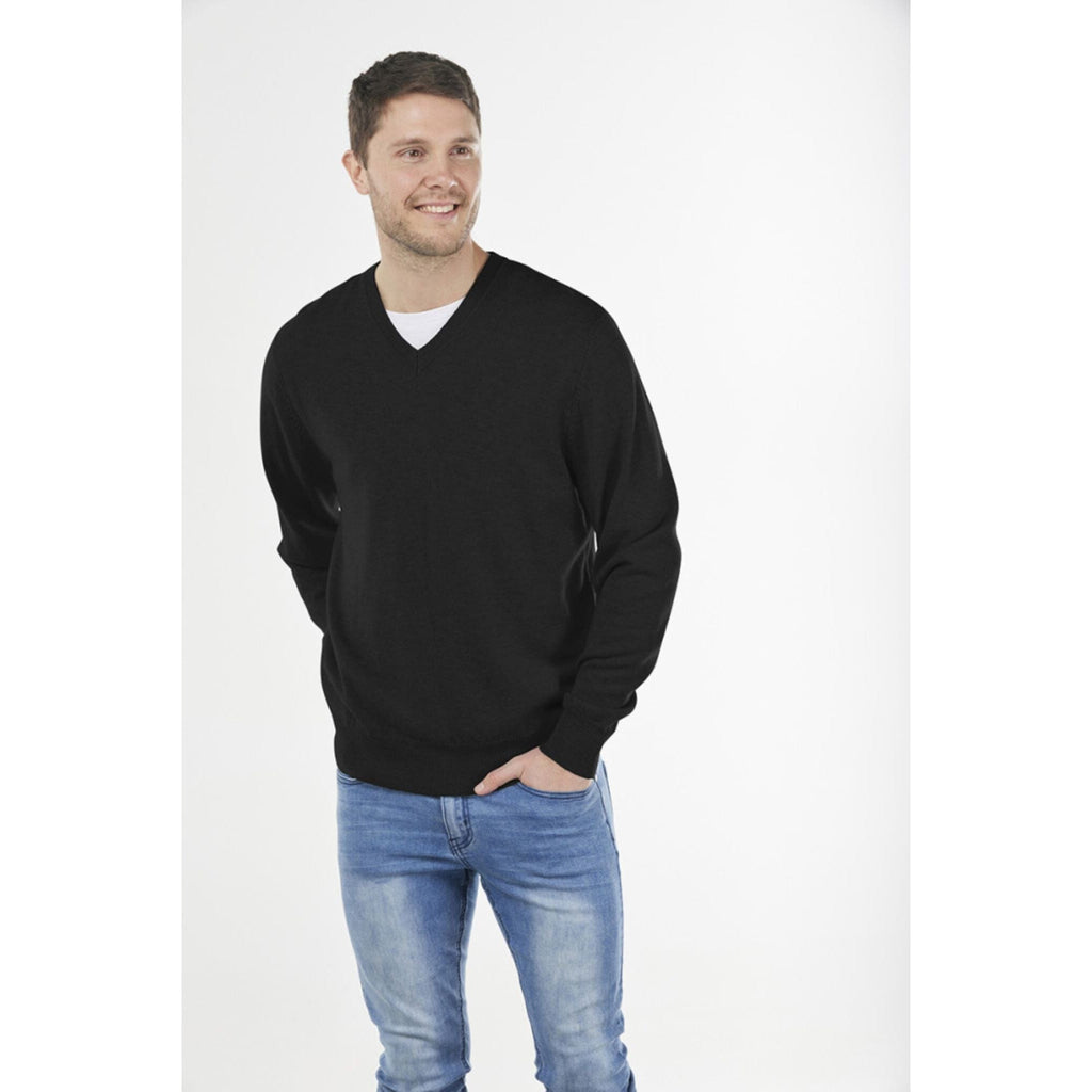BRIDGE AND LORD ESSENTIAL VEE NECK PULLOVER WOOLSTATION - CLOTHING BRIDGE AND LORD 3XL BLACK 