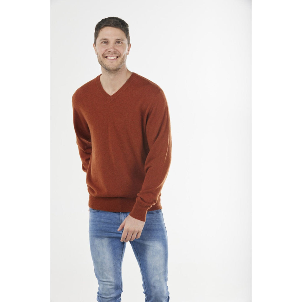 BRIDGE AND LORD ESSENTIAL VEE NECK PULLOVER WOOLSTATION - CLOTHING BRIDGE AND LORD 3XL BROWN 